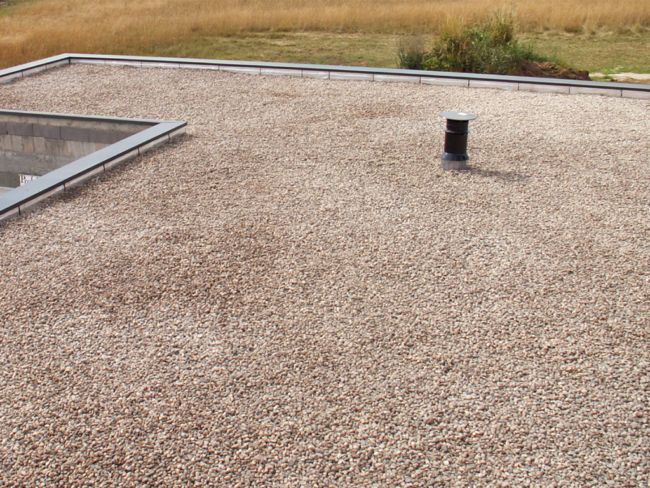 Terrasse gravier pavillon et couvertine